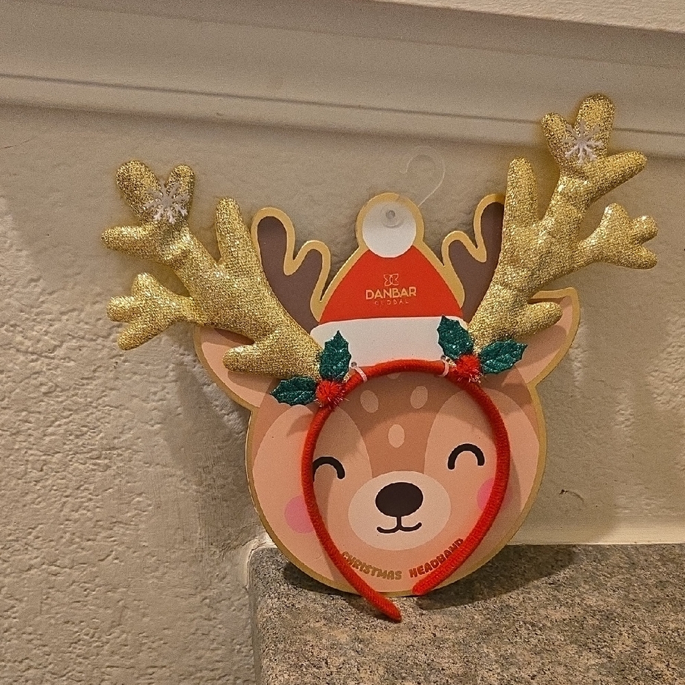 Gold Reindeer Antler Headband Nwt
